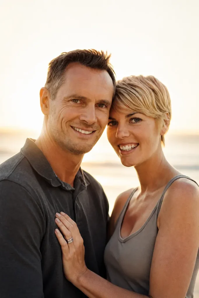 Pareja sonriendo y mostrando cercanía emocional demostrando para qué sirve la terapia de pareja